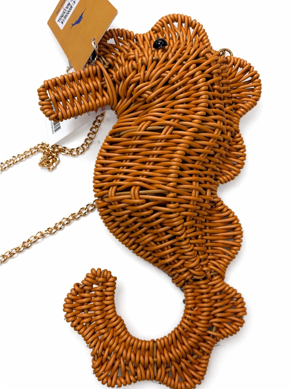 Tommy Bahama Tan Woven Seahorse Crossbody
